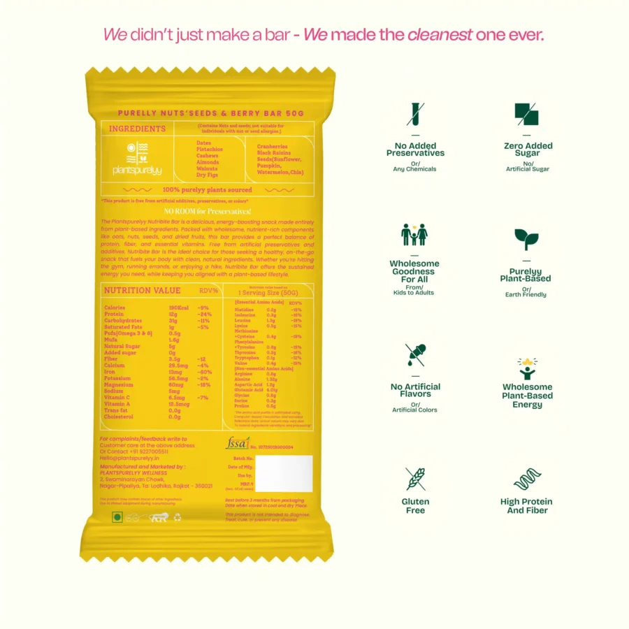 Nuts, Seeds & Berry Bar - pack of 6 | The Ultimate Dry Fruits Protein Bar - Image 6