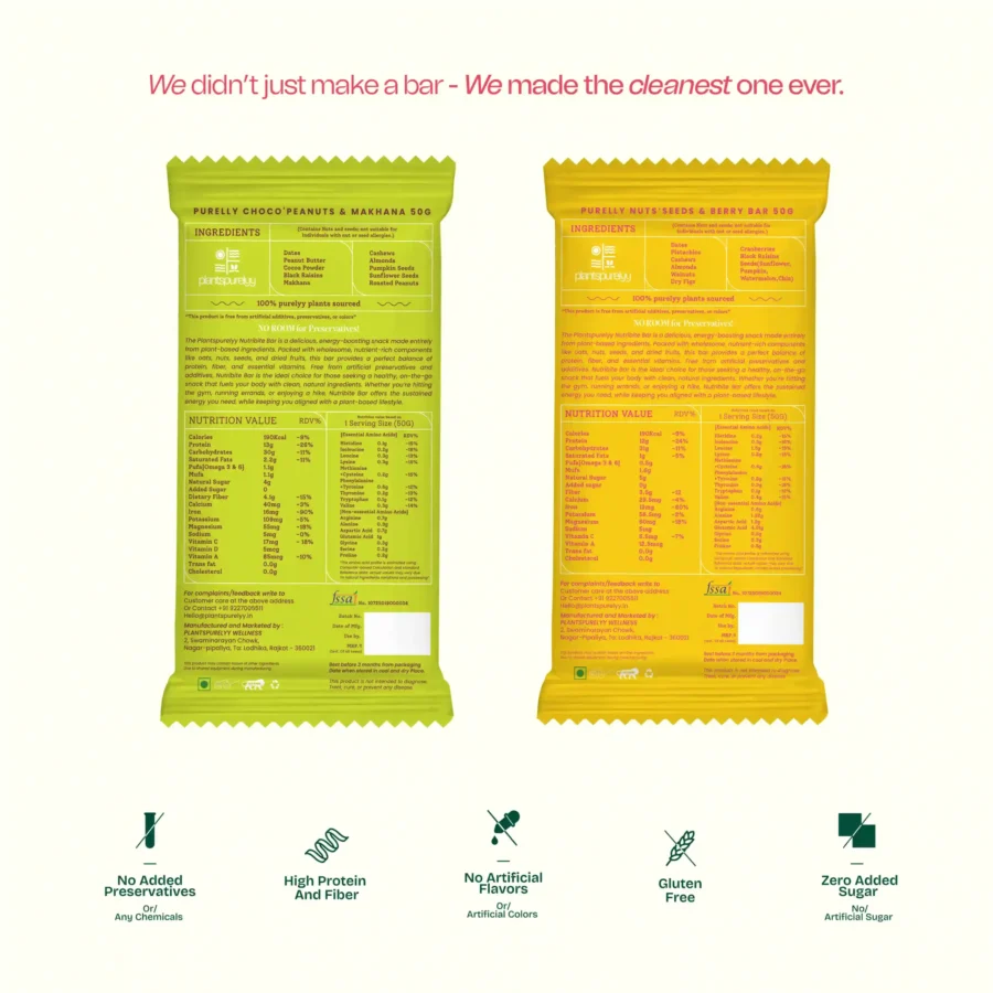 Purelyy Choco, Peanuts & Makhana bar and Nuts, Seeds & berry Bar Combo - Pack of 6 Each - Image 3