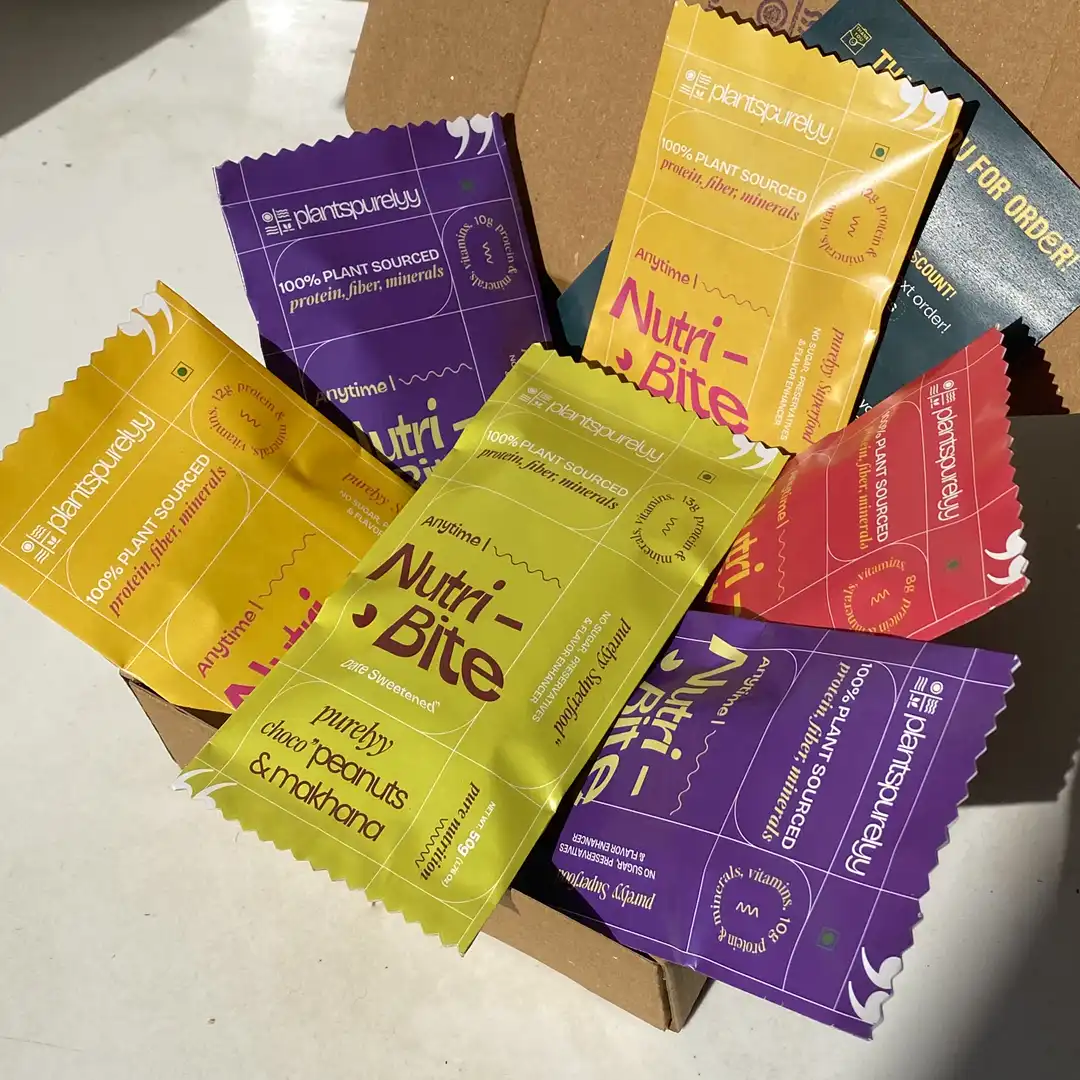 The perfectly crafted box of plantspurelyy Nutribites - All Four variants